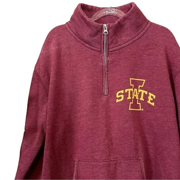 Iowa State Cyclones Zip Track Jacket Triblend Sweats League Red Gold Size Small - Picture 3 of 8